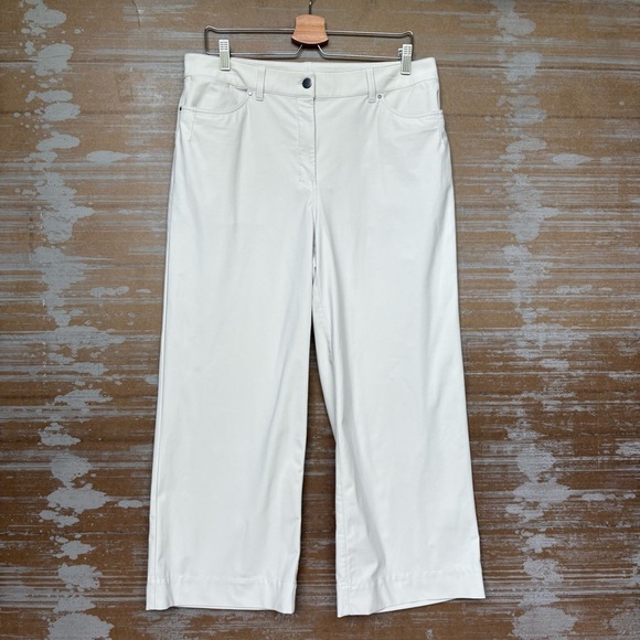 Lululemon City Sleek 5 Pocket Wide Leg High Rise Pants 7/8 White Opal Womens 32 - Picture 2 of 5